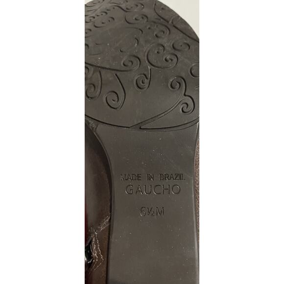 Womens Brighton Gaucho Leather Ankle Boots Block Heel Side Zip Brown 6.5 M - Picture 10 of 12